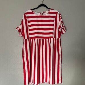 Red and White Striped Dress